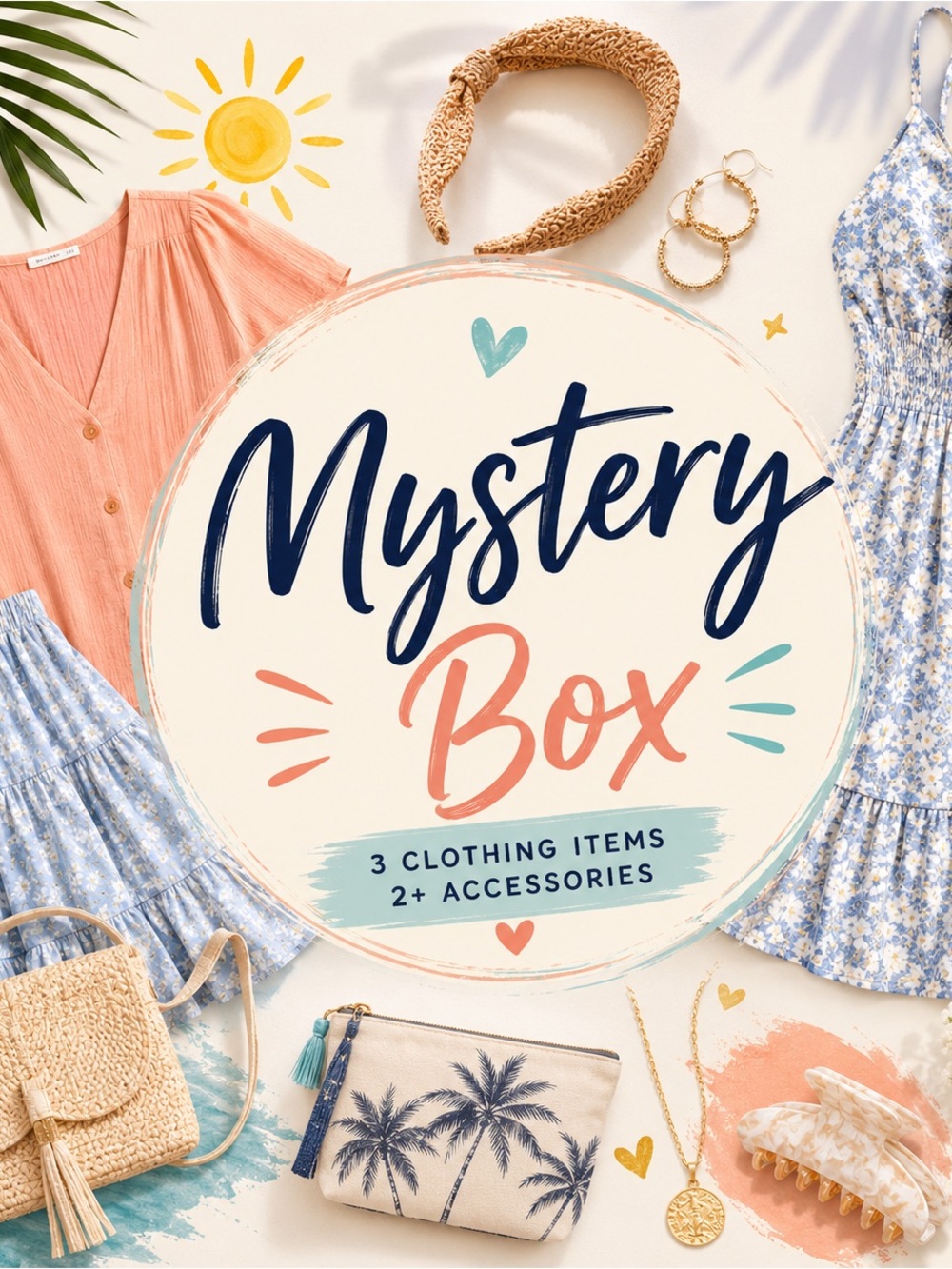 Women’s Mystery Box M – Clothing + Accessories Bundle 5+ items